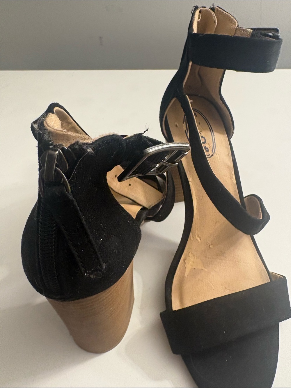 Black Strappy Block Heel Sandals - Women